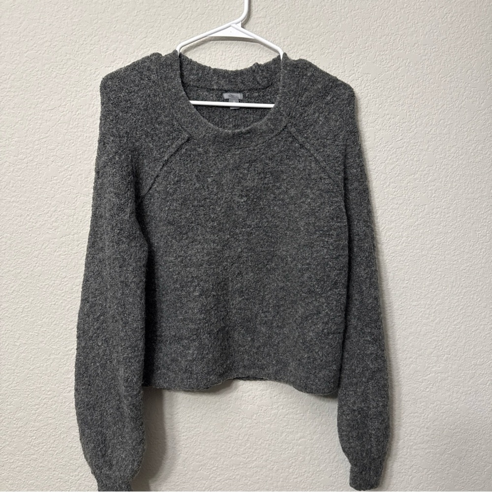 Aerie Cozy Gray Women's Sweater Long Sleeve Crew Neck